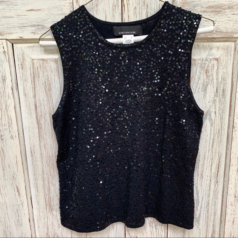 Great clear sequin stretch sleeveless sweater